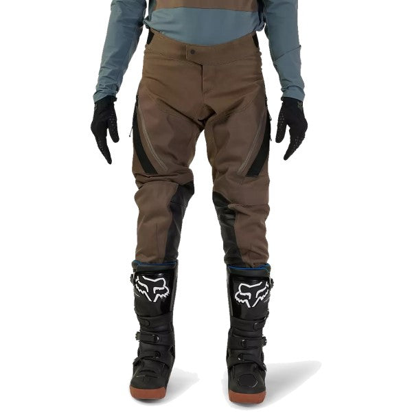 Pantalon de Motocross Defend Off Road Brun essayage de face