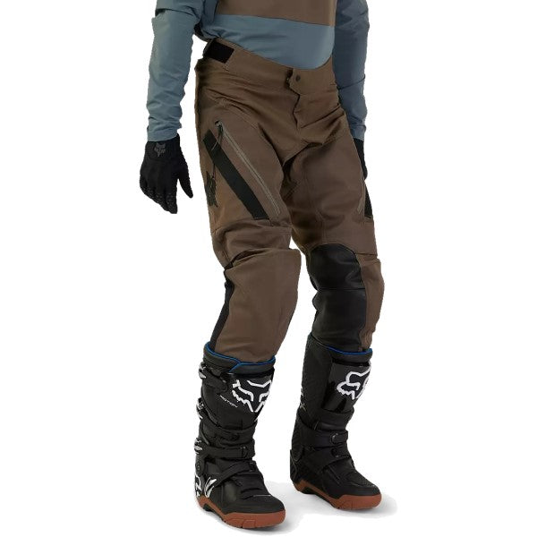 Pantalon de Motocross Defend Off Road Brun essayage incliné de face