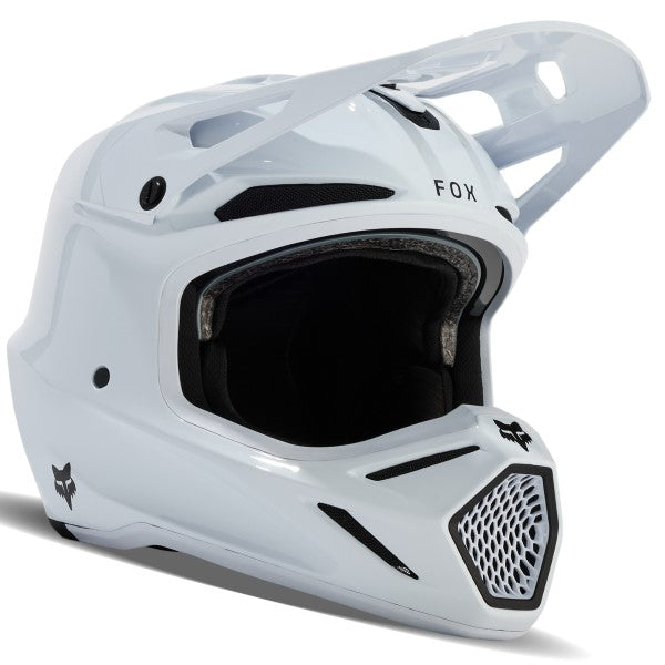 Casque de Motocross V3 RS Carbon Blanc de Droite