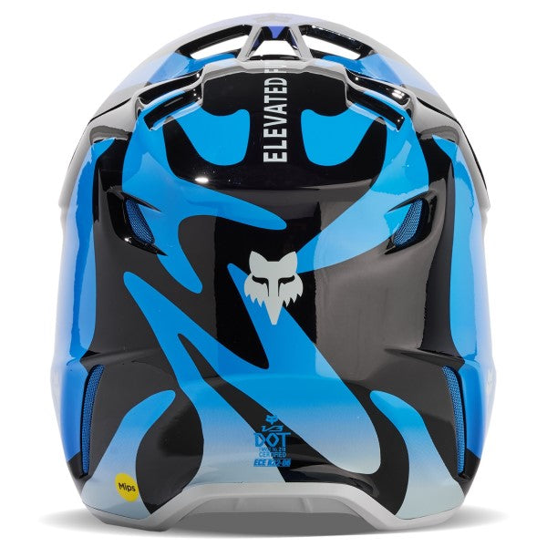 Casque de Motocross V3 Magnetic Noir/Bleu Derrière