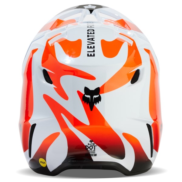 Casque de Motocross V3 Magnetic Blanc/Orange Derrière