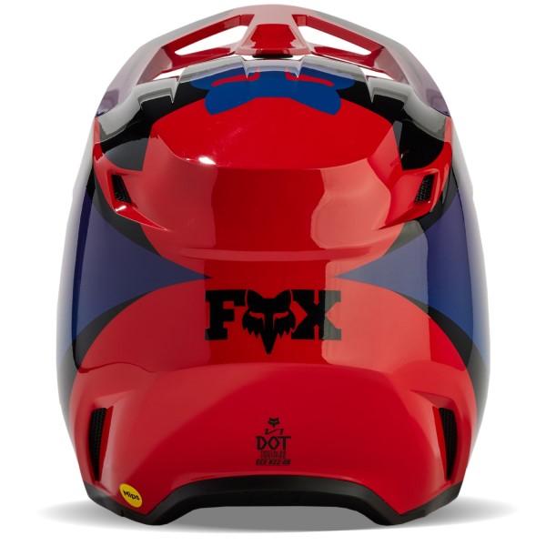 Casque de Motocross V1 Streak Rouge Derrière