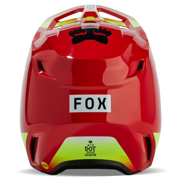 Casque de Motocross V1 Ballast Rouge/Jaune Derrière