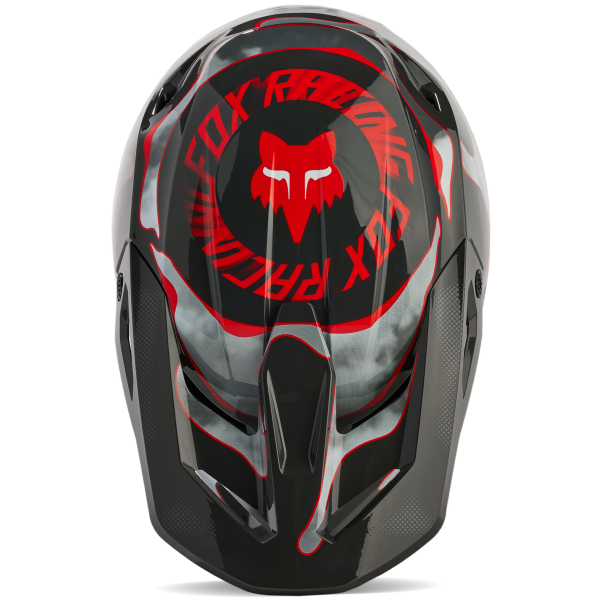 Casque de Motocross FOX V1 Atlas Gris/Rouge Dessus