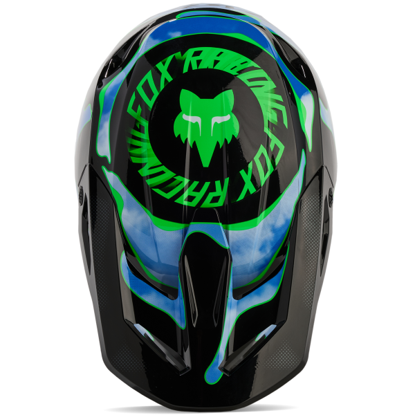 Casque de Motocross FOX V1 Atlas Noir/Vert Dessus