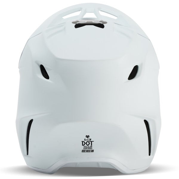 Casque de Motocross V3 Solid Junior Blanc Mat Derrière