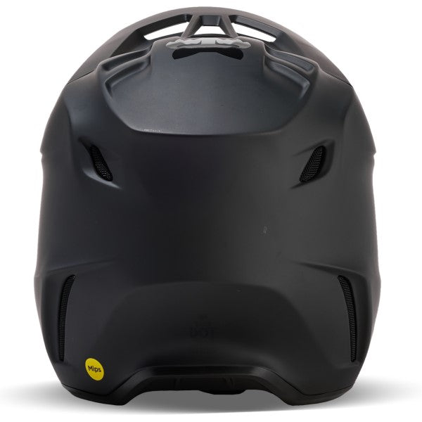 Casque de Motocross V3 Solid Junior Noir Mat Derrière