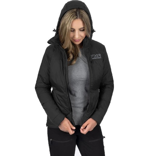 Manteau Expedition Lite Femme Noir Ouvert