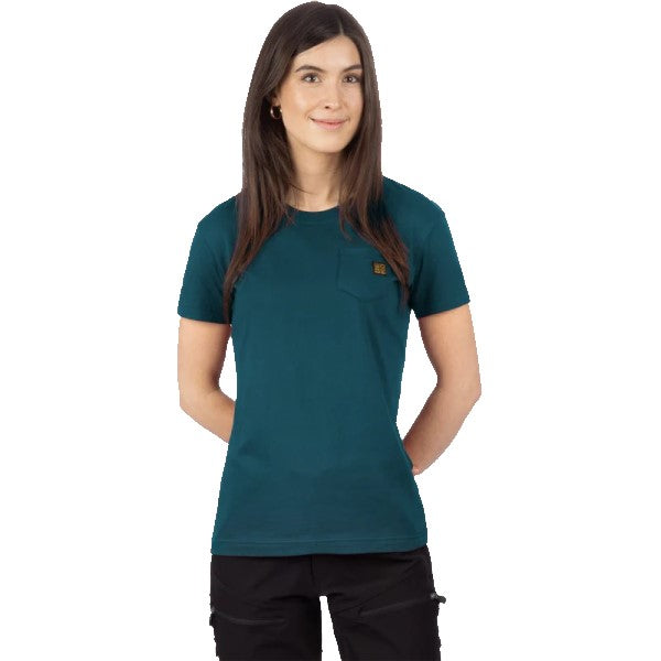 T-Shirt Premium Boyfriend Femme Turquoise