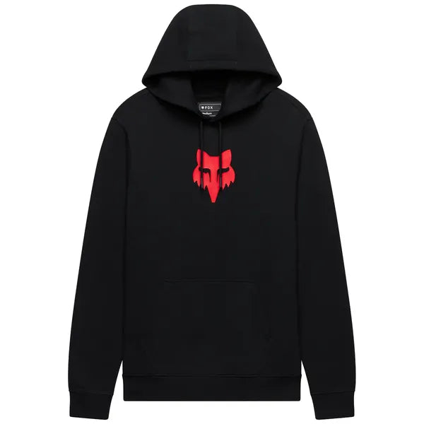Coton ouaté Fox Head avec Capuche Noir/Rouge, de face