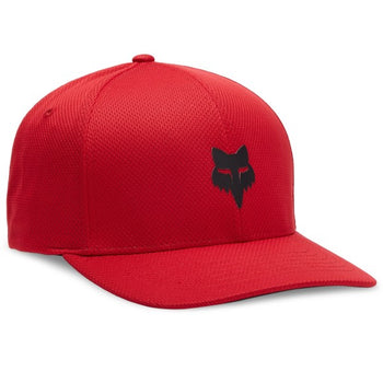 Casquette Fox Head Tech Flexfit Rouge incliné de face