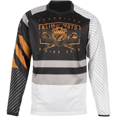 Chandail de Motocross Petrol Noir/Blanc/Jaune de face