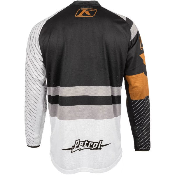 Chandail de Motocross Petrol Noir/Blanc/Jaune de dos