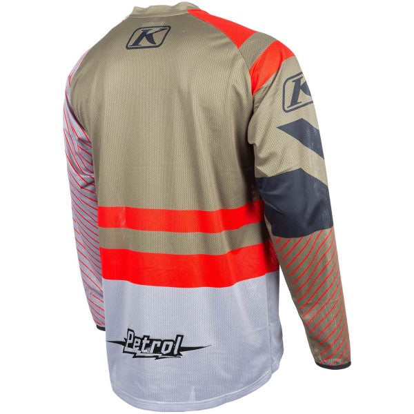 Chandail de Motocross Petrol Rouge/Multicolore incliné de dos