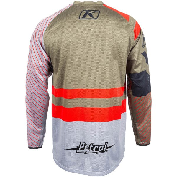 Chandail de Motocross Petrol Rouge/Multicolore de dos