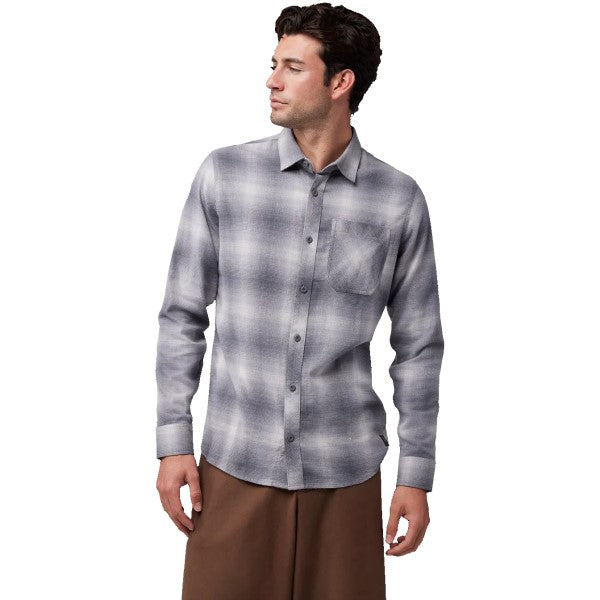 Chemise Survivalist Flanelle Fox gris clair, essayage de face