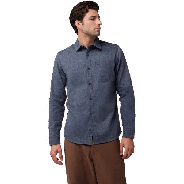 Chemise Level Up Woven Flanelle Bleu Foncé homme de face