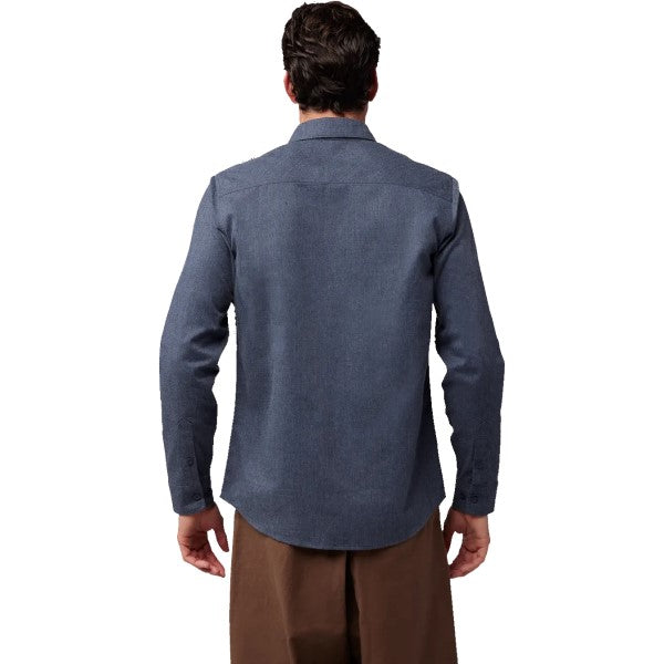 Chemise Level Up Woven Flanelle Bleu Foncé homme de dos