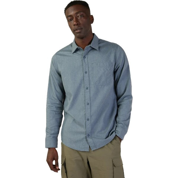 Chemise Level Up Woven Flanelle Bleu Clair homme de face