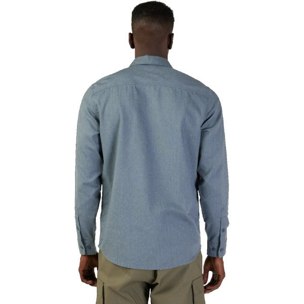 Chemise Level Up Woven Flanelle Bleu Clair homme de dos