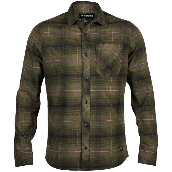 Chemise Source Flanelle Olive de face