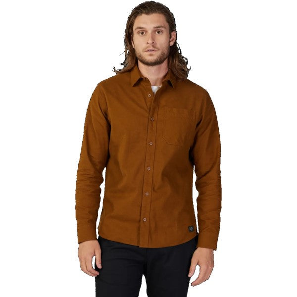 Chemise Source Flanelle Brun essayage de face
