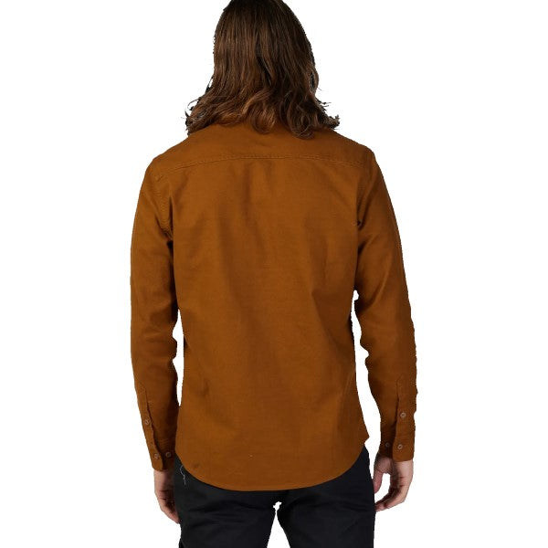 Chemise Source Flanelle Brun essayage de dos