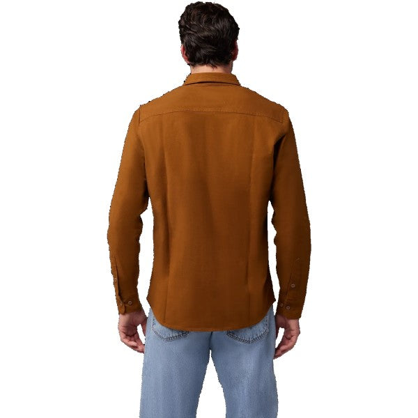 Chemise Source Flanelle Brun homme de dos