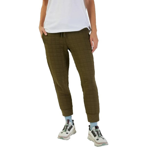 Pantalon de Jogging Quilted Femme Olive essayage de face à droite