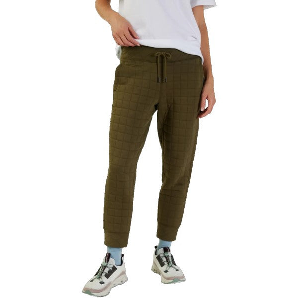 Pantalon de Jogging Quilted Femme Olive essayage de face à gauche