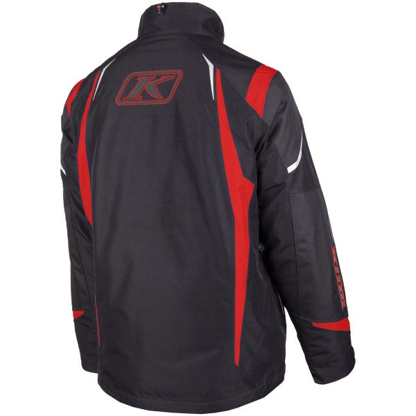 Manteau de Motoneige Klimate Noir/Rouge incliné de dos