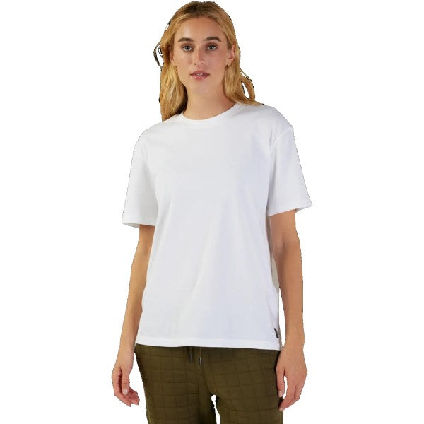 T-Shirt Level Up Premium Femme Blanc essayage de face