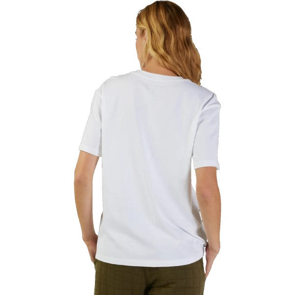 T-Shirt Level Up Premium Femme Blanc essayage de dos