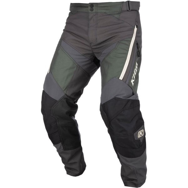 Pantalon de Motocross Dans la Botte Dakar Gris/Vert incliné de face