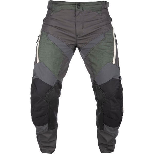 Pantalon de Motocross Dans la Botte Dakar Gris/Vert de face