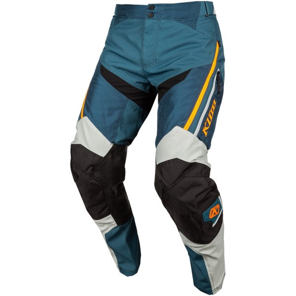 Pantalon de Motocross Dans la Botte Dakar Bleu/Noir incliné de face