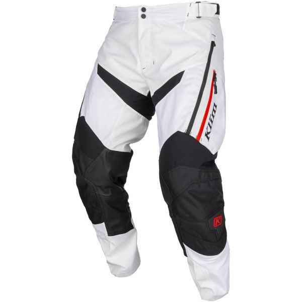 Pantalon de Motocross Dans la Botte Dakar Blanc/Noir incliné de face