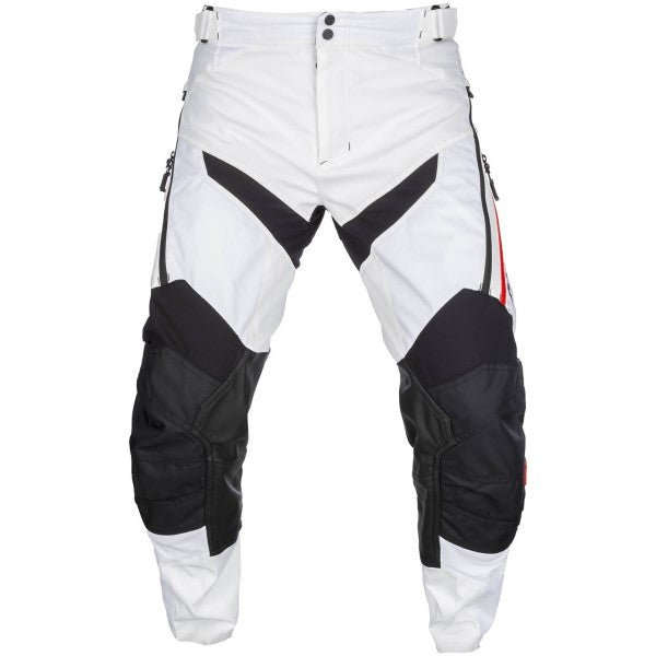 Pantalon de Motocross Dans la Botte Dakar Blanc/Noir de face