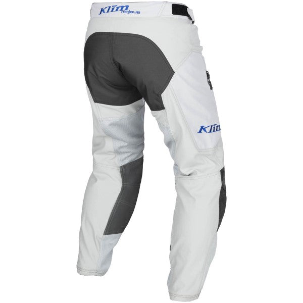 Pantalon de Moto Dans la Botte Mojave Blanc/Bleu incliné de dos