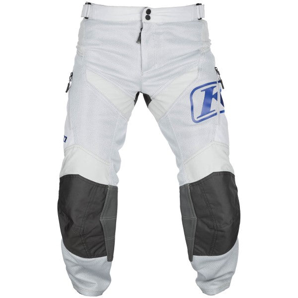 Pantalon de Moto Dans la Botte Mojave Blanc/Bleu de face