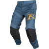 Pantalon de Moto Dans la Botte Mojave Bleu/Jaune incliné de face