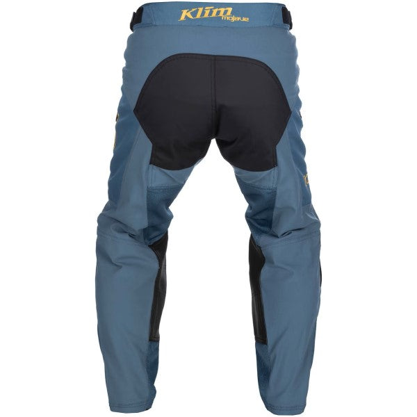 Pantalon de Moto Dans la Botte Mojave Bleu/Jaune de dos