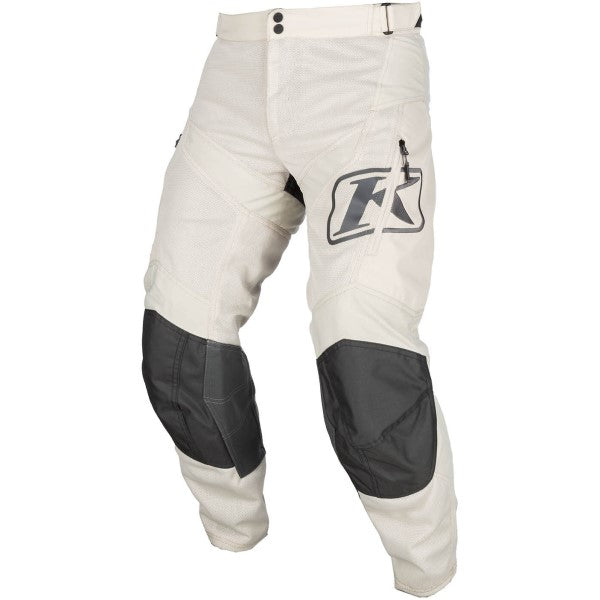 Pantalon de Moto Dans la Botte Mojave Blanc/Gris incliné de face