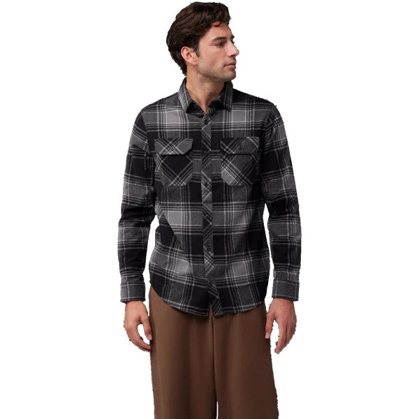 Chemise Traildust Flanelle Noir essayage de face