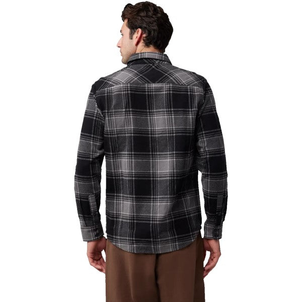 Chemise Traildust Flanelle Noir essayage de dos