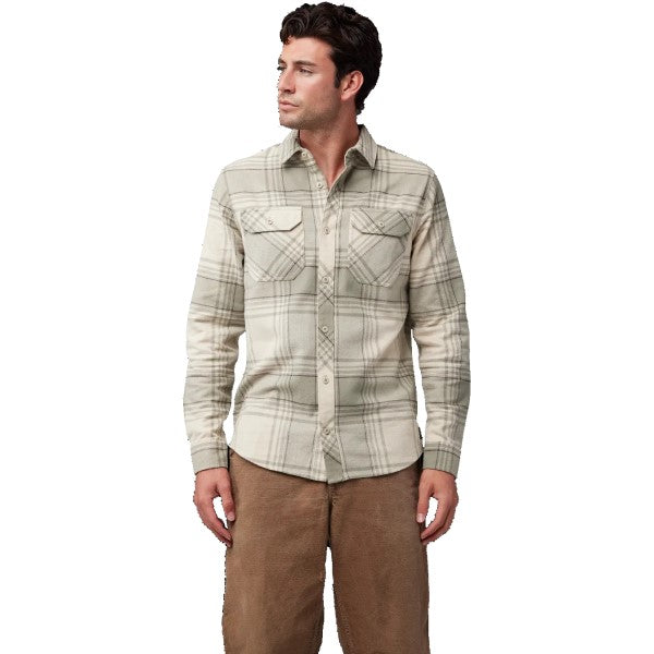 Chemise Traildust Flanelle Beige essayage de face