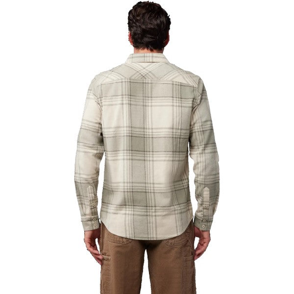 Chemise Traildust Flanelle Beige essayage de dos