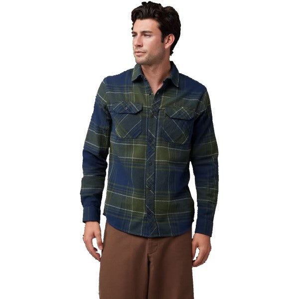 Chemise Traildust Flanelle Bleu/Vert essayage de face
