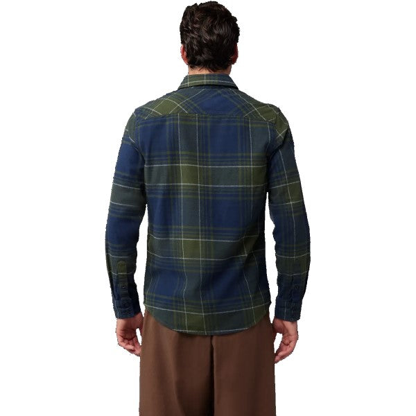 Chemise Traildust Flanelle Bleu/Vert essayage de dos