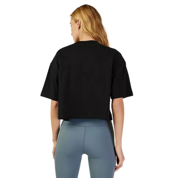 T-Shirt Wordmark Premium Crop Femme Noir, Dos